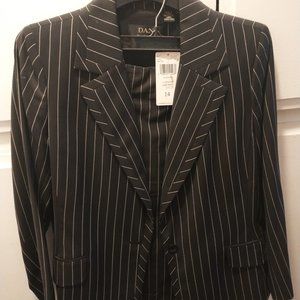 Black pin striped suit